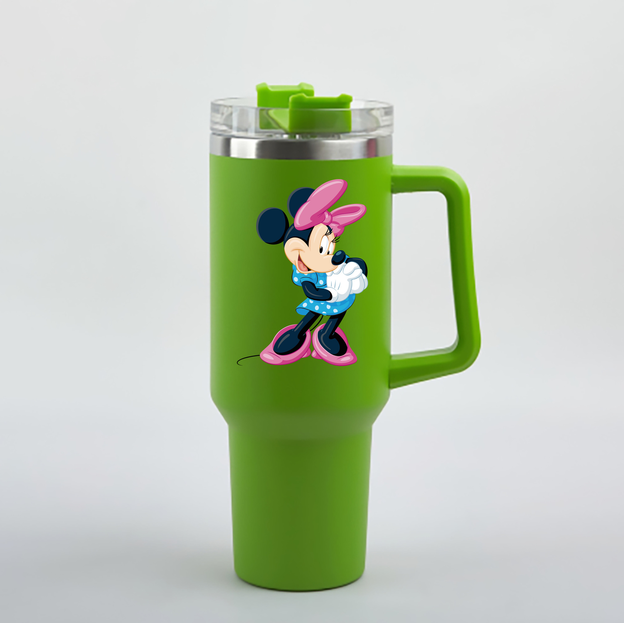 （画像用） ミッキーマウス Mickey Mouse 1200mL車用タンブラー - クリスタルステッカー（プラスチックストロー付き）